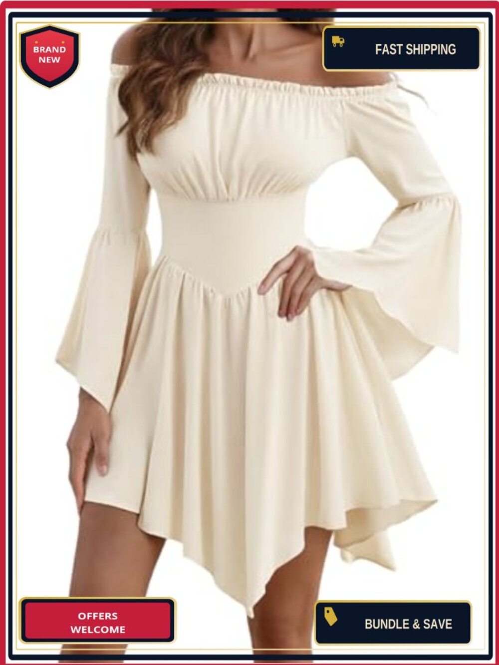 Women's Pirate Costume Dress Off Shoulder Corset Renaissance A-Line